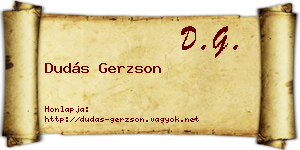 Dudás Gerzson névjegykártya