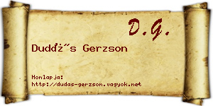 Dudás Gerzson névjegykártya