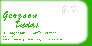 gerzson dudas business card